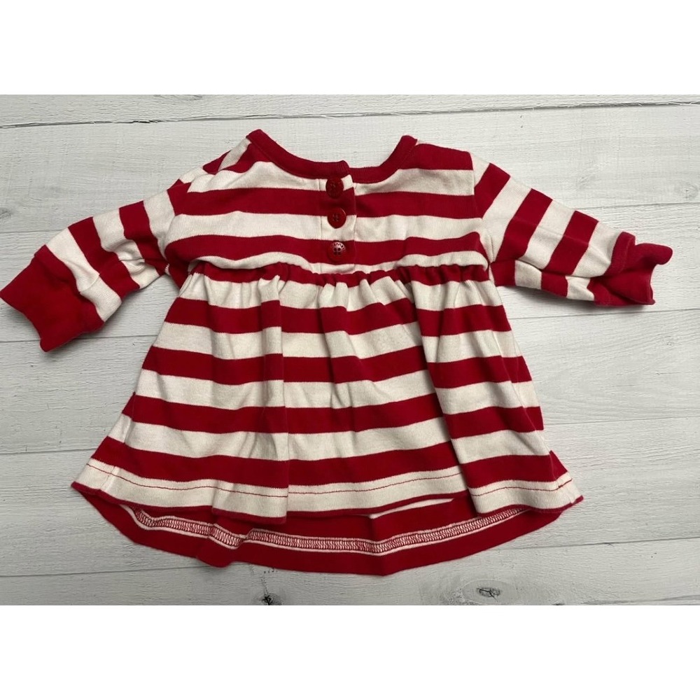 Hanna Andersson red and white striped baby girl play dress size 50 0-3 months